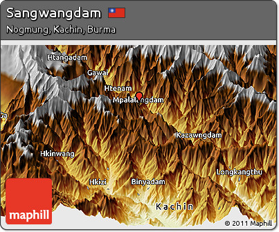 Physical Panoramic Map of Sangwangdam