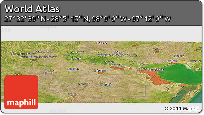 Satellite Panoramic Map of the Area around 27° 48' 57" N, 97° 40' 30" W