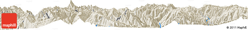 Shaded Relief Horizon Map of the Area around 27° 48' 57" N, 98° 40' 30" E