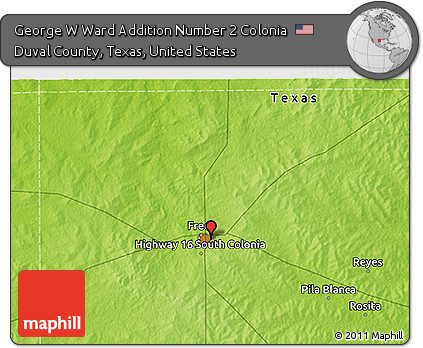 Physical 3D Map of George W Ward Addition Number 2 Colonia