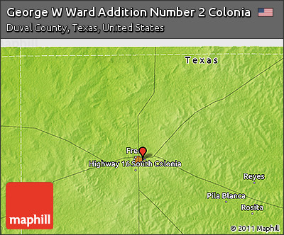 Physical 3D Map of George W Ward Addition Number 2 Colonia