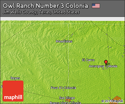 Physical 3D Map of Owl Ranch Number 3 Colonia