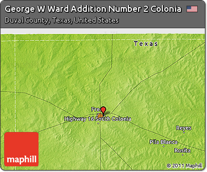 Physical 3D Map of George W Ward Addition Number 2 Colonia