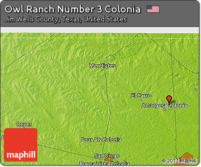 Physical 3D Map of Owl Ranch Number 3 Colonia