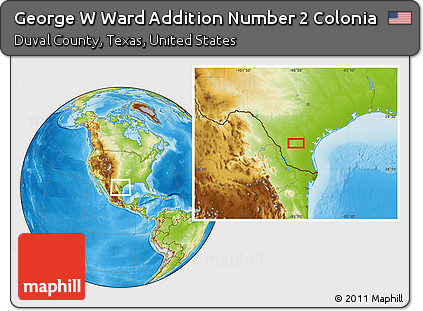 Physical Location Map of George W Ward Addition Number 2 Colonia