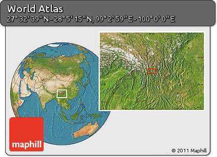 Satellite Location Map of the Area around 27° 48' 57" N, 99° 31' 30" E