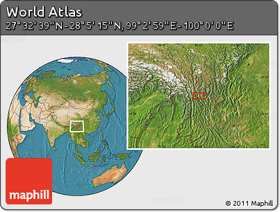 Satellite Location Map of the Area around 27° 48' 57" N, 99° 31' 30" E