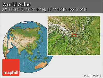 Satellite Location Map of the Area around 27° 48' 57" N, 99° 31' 30" E