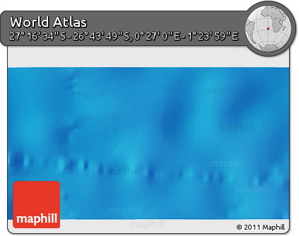 Physical 3D Map of the Area around 27° 0' 12" S, 0° 55' 29" E