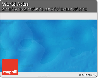 Political 3D Map of the Area around 27°&nbsp;0'&nbsp;12"&nbsp;S,&nbsp;100°&nbsp;22'&nbsp;30"&nbsp;E