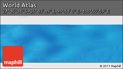 Physical Panoramic Map of the Area around 27° 0' 12" S, 100° 22' 30" E