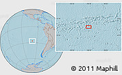 Gray Location Map of the area around 27° 0' 12" S, 100° 13' 29" W, hill shading