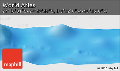 Physical Panoramic Map of the Area around 27° 0' 12" S, 100° 13' 29" W
