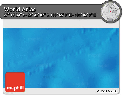 Physical 3D Map of the Area around 27° 0' 12" S, 101° 13' 29" E