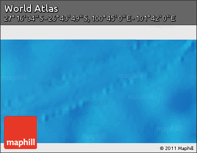 Physical 3D Map of the Area around 27° 0' 12" S, 101° 13' 29" E