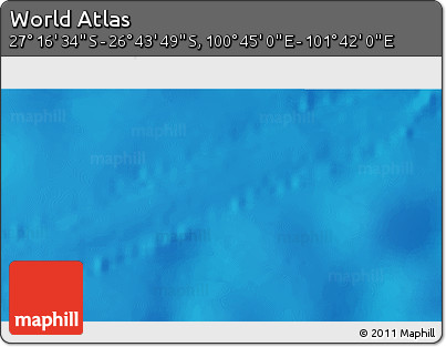 Physical 3D Map of the Area around 27° 0' 12" S, 101° 13' 29" E