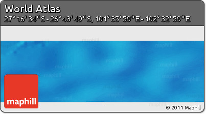 Physical Panoramic Map of the Area around 27° 0' 12" S, 102° 4' 29" E