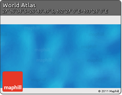 Physical 3D Map of the Area around 27° 0' 12" S, 102° 55' 30" E