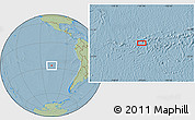 Savanna Style Location Map of the area around 27° 0' 12" S, 107° 1' 30" W, hill shading