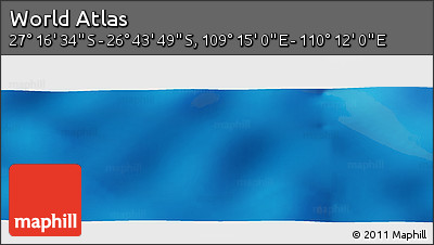 Physical Panoramic Map of the Area around 27° 0' 12" S, 109° 43' 29" E