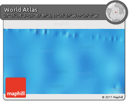 Physical 3D Map of the Area around 27° 0' 12" S, 10° 7' 30" W