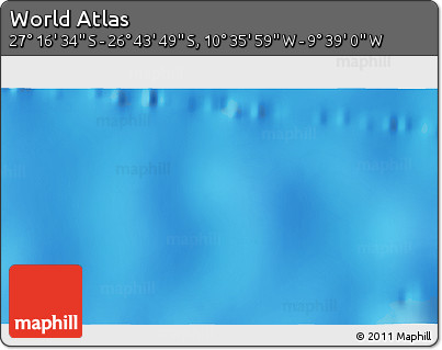 Physical 3D Map of the Area around 27° 0' 12" S, 10° 7' 30" W