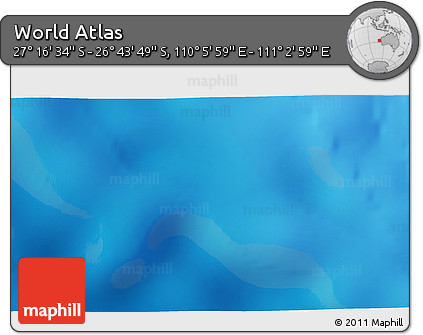 Physical 3D Map of the Area around 27° 0' 12" S, 110° 34' 29" E