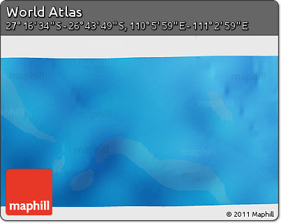 Physical 3D Map of the Area around 27° 0' 12" S, 110° 34' 29" E