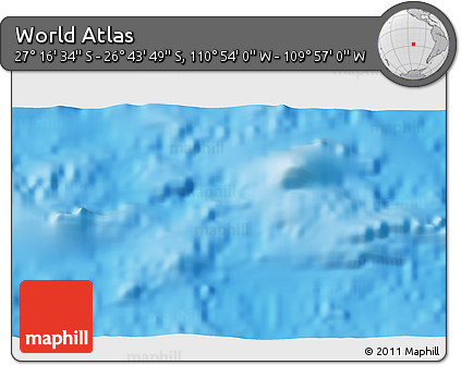 Physical 3D Map of the Area around 27° 0' 12" S, 110° 25' 30" W