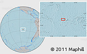 Gray Location Map of the area around 27° 0' 12" S, 110° 25' 30" W, hill shading