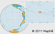 Political Location Map of the area around 27° 0' 12" S, 111° 16' 30" W