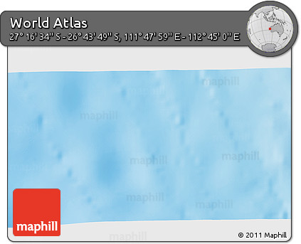 Physical 3D Map of the Area around 27° 0' 12" S, 112° 16' 30" E