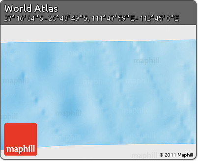 Physical 3D Map of the Area around 27° 0' 12" S, 112° 16' 30" E