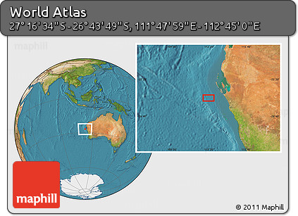 Satellite Location Map of the Area around 27° 0' 12" S, 112° 16' 30" E