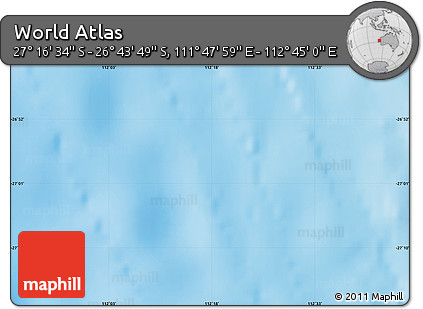 Physical Map of the Area around 27° 0' 12" S, 112° 16' 30" E