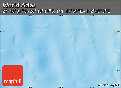 Physical Map of the Area around 27° 0' 12" S, 112° 16' 30" E