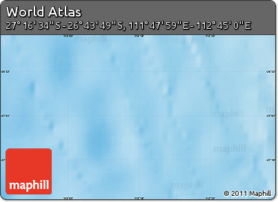 Physical Map of the Area around 27° 0' 12" S, 112° 16' 30" E