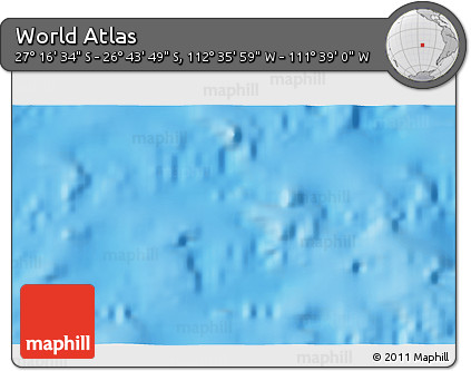 Physical 3D Map of the Area around 27° 0' 12" S, 112° 7' 30" W