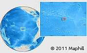 Shaded Relief Location Map of the area around 27° 0' 12" S, 116° 22' 30" W