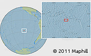 Savanna Style Location Map of the area around 27° 0' 12" S, 117° 13' 29" W, hill shading