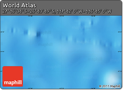 Physical Map of the Area around 27° 0' 12" S, 117° 13' 29" W