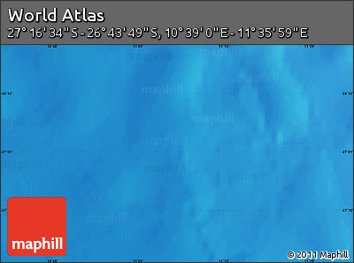 Physical Map of the Area around 27° 0' 12" S, 11° 7' 30" E
