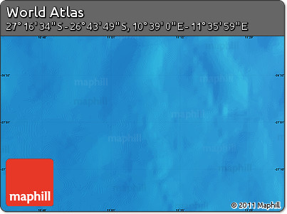 Physical Map of the Area around 27° 0' 12" S, 11° 7' 30" E