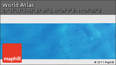 Physical Panoramic Map of the Area around 27° 0' 12" S, 11° 7' 30" E