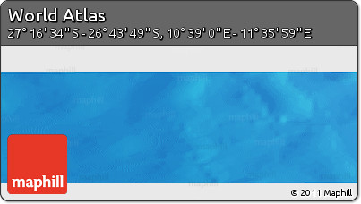 Physical Panoramic Map of the Area around 27° 0' 12" S, 11° 7' 30" E