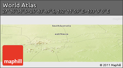Physical Panoramic Map of the Area around 27° 0' 12" S, 132° 40' 30" E