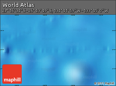 Physical Map of the Area around 27° 0' 12" S, 134° 13' 29" W