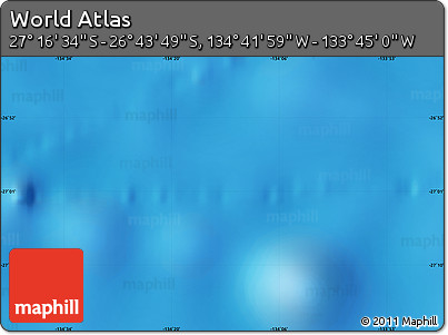 Physical Map of the Area around 27° 0' 12" S, 134° 13' 29" W