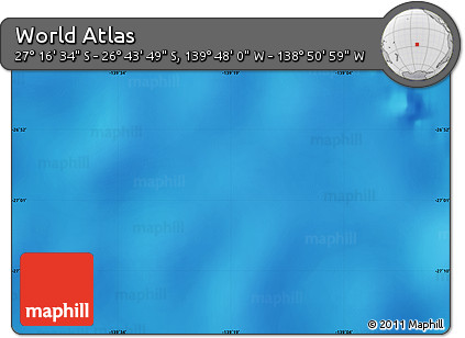 Physical Map of the Area around 27° 0' 12" S, 139° 19' 29" W