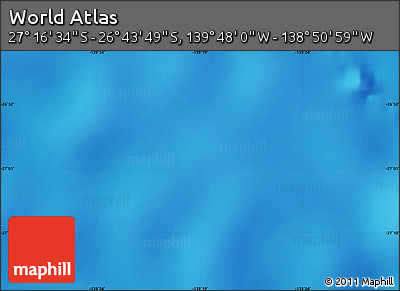 Physical Map of the Area around 27° 0' 12" S, 139° 19' 29" W